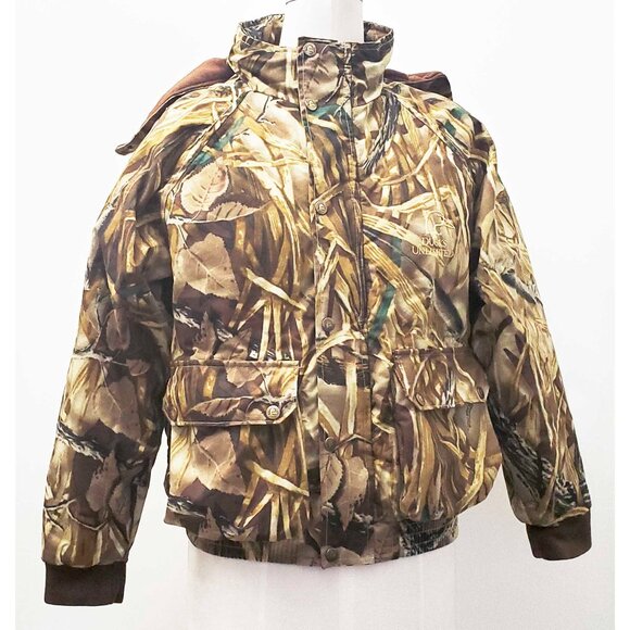 Ducks Unlimited Boys Whitewater Outdoors Jacket Wetlands Camo Camouflage Hood XL - Picture 5 of 10